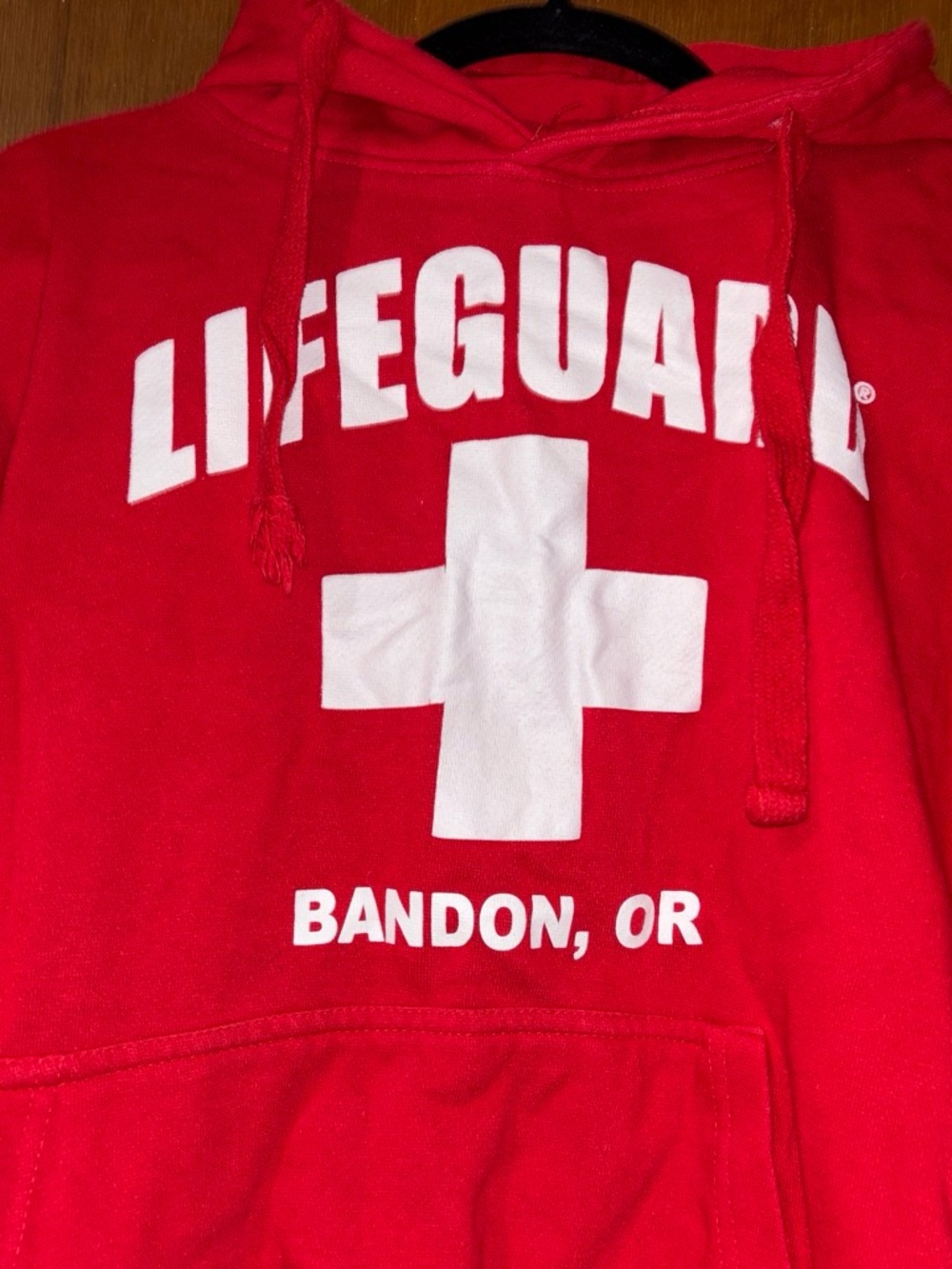 Red Lifeguard Graphic Hoodie Sweater